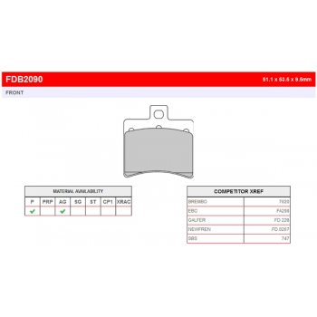 Тормозные колодки FERODO FDB2090AG