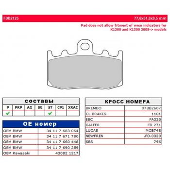 Тормозные колодки FERODO FDB2125P