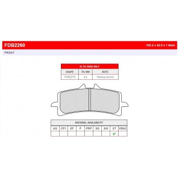 Тормозные колодки FERODO FDB2260ST