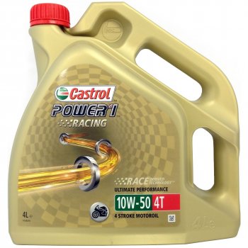 Моторное масло Castrol Power 1 Racing 4T 10W-50 синтетическое, 4 л