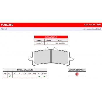 Тормозные колодки FERODO FDB2260XRAC
