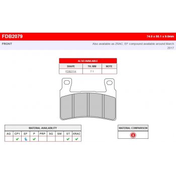 Тормозные колодки FERODO FDB2079P