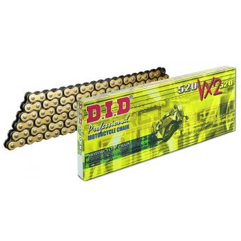 Цепь DID 520VX2 G&B X-Ring золотая 114 звеньев