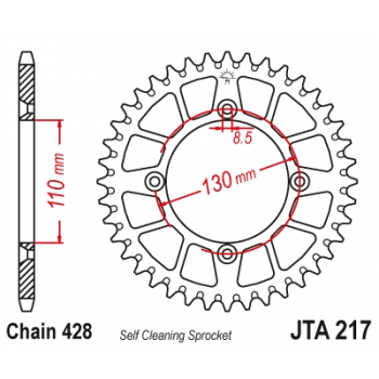 Звезда JT ведомая алюминиевая JTA217 49