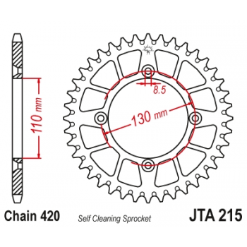 Звезда JT ведомая алюминиевая JTA215 50