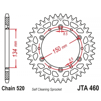 Звезда JT ведомая алюминиевая JTA460 49