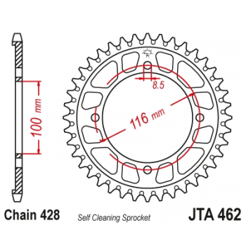 Звезда JT ведомая алюминиевая JTA462 49
